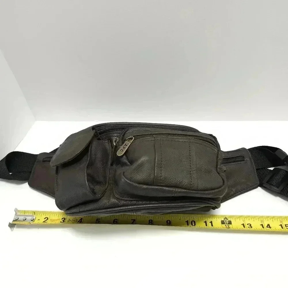 APC Leather Fanny Pack Bag Vintage Brown Unisex - Picture 9 of 9